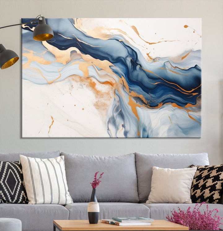 Modern Abstract Painting on Canvas, Wall Art Print, Set of Canvas Panel, Marble Wall Art Framed, Stylish Home Decor