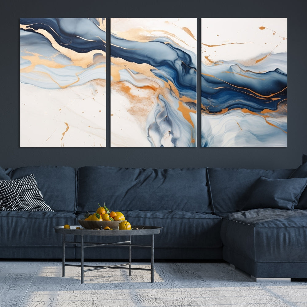 Modern Abstract Painting on Canvas, Wall Art Print, Set of Canvas Panel, Marble Wall Art Framed, Stylish Home Decor