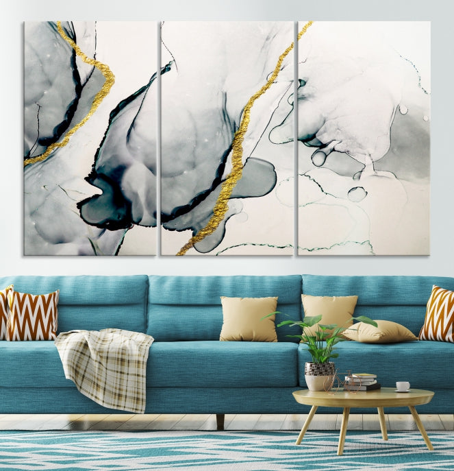 Modern Abstract Painting on Giclee Canvas Wall Art Print Bohemian Style Art