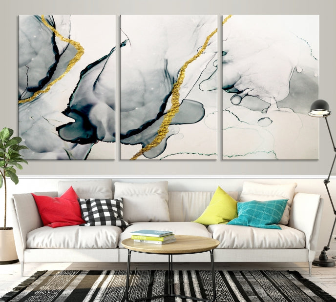 Modern Abstract Painting on Giclee Canvas Wall Art Print Bohemian Style Art