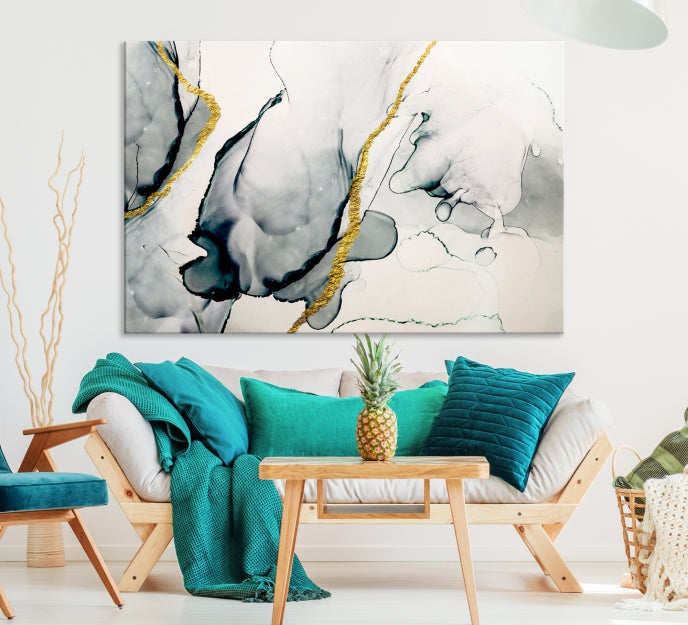 Modern Abstract Painting on Giclee Canvas Wall Art Print Bohemian Style Art