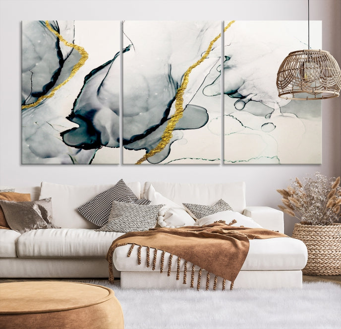 Modern Abstract Painting on Giclee Canvas Wall Art Print Bohemian Style Art