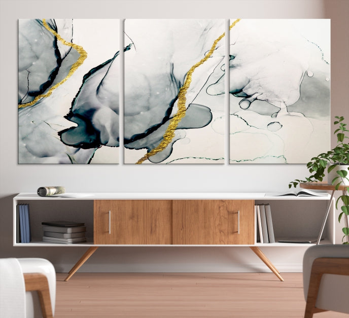 Modern Abstract Painting on Giclee Canvas Wall Art Print Bohemian Style Art