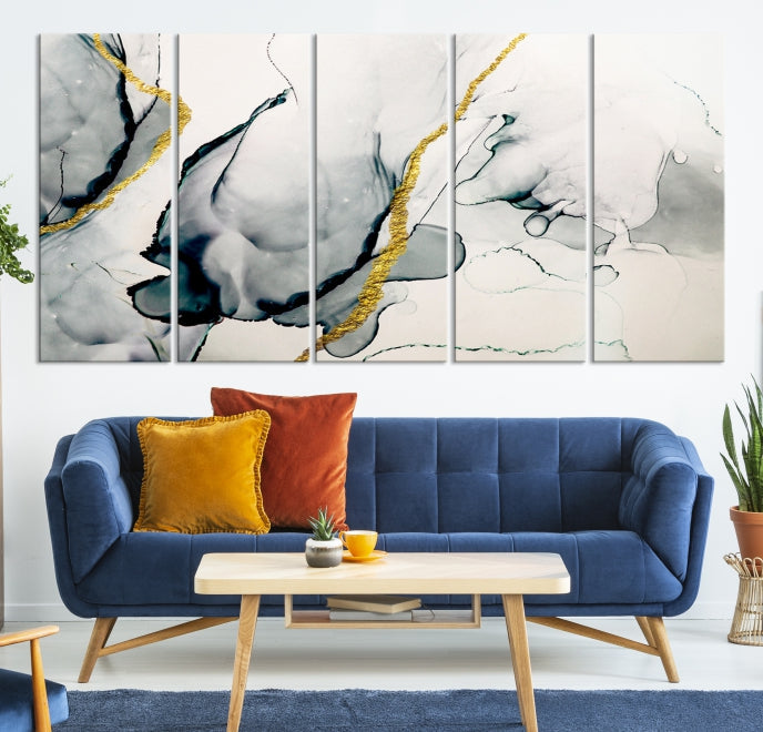 Modern Abstract Painting on Giclee Canvas Wall Art Print Bohemian Style Art