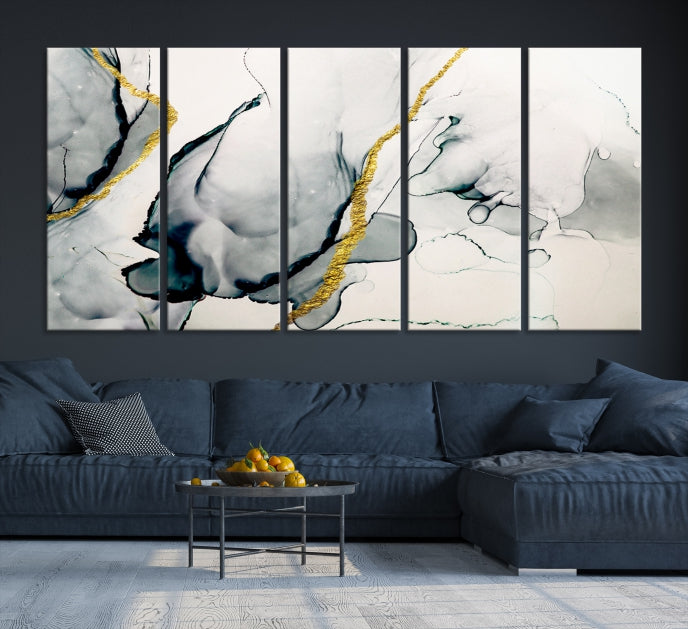 Modern Abstract Painting on Giclee Canvas Wall Art Print Bohemian Style Art