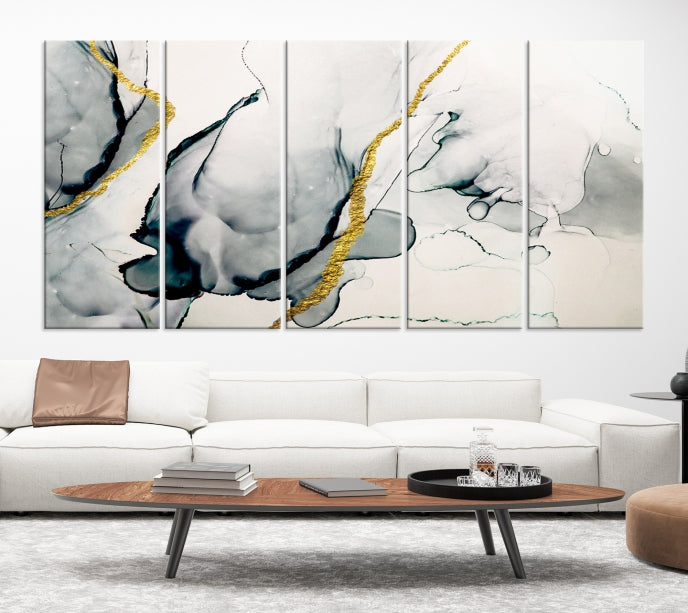 Modern Abstract Painting on Giclee Canvas Wall Art Print Bohemian Style Art