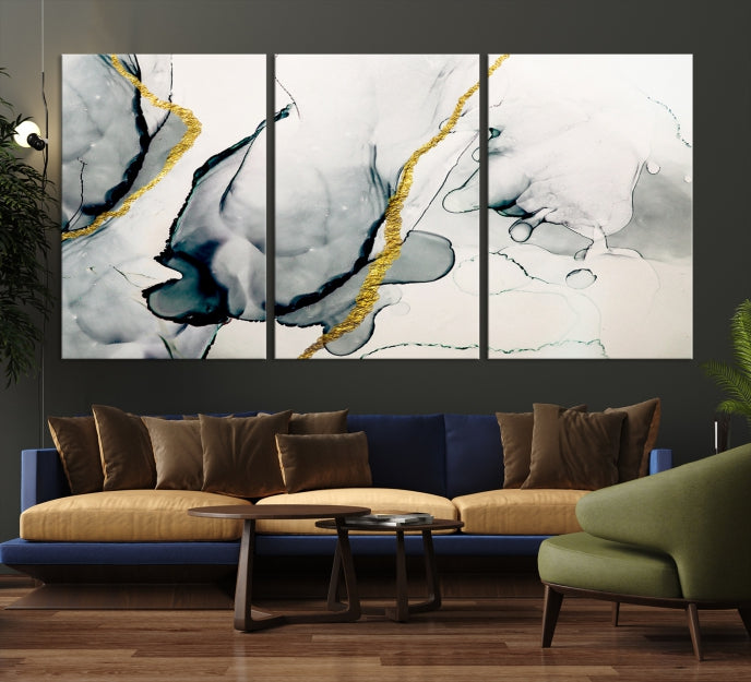 Modern Abstract Painting on Giclee Canvas Wall Art Print Bohemian Style Art