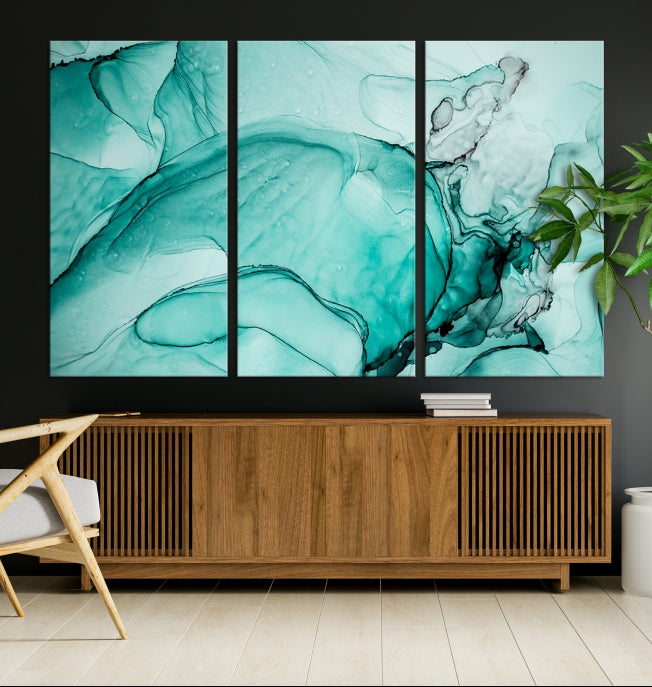 Modern Abstract Painting on Giclee Canvas Wall Art Print for Bohemian Living Room Design