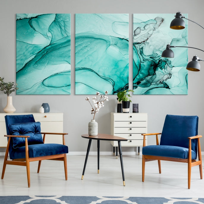 Modern Abstract Painting on Giclee Canvas Wall Art Print for Bohemian Living Room Design