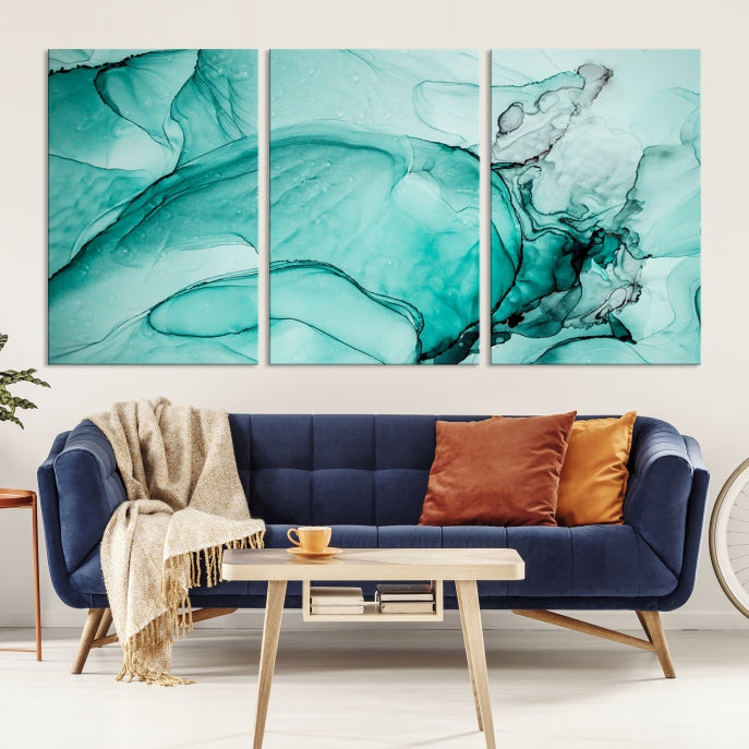 Modern Abstract Painting on Giclee Canvas Wall Art Print for Bohemian Living Room Design