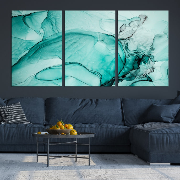 Modern Abstract Painting on Giclee Canvas Wall Art Print for Bohemian Living Room Design