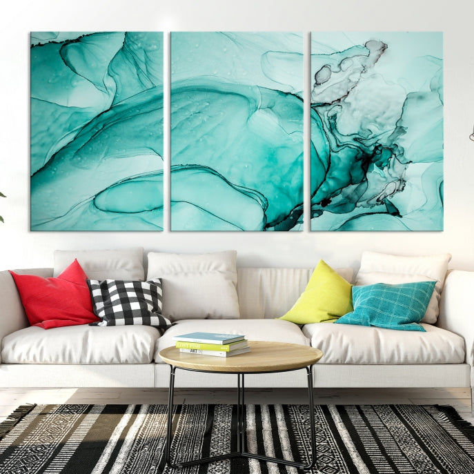 Modern Abstract Painting on Giclee Canvas Wall Art Print for Bohemian Living Room Design