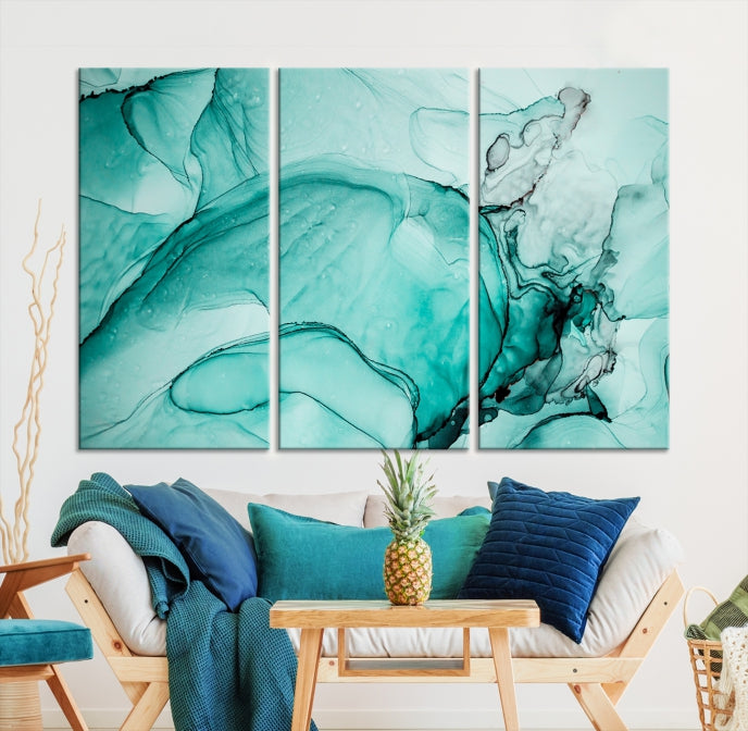 Modern Abstract Painting on Giclee Canvas Wall Art Print for Bohemian Living Room Design