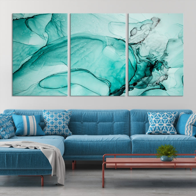 Modern Abstract Painting on Giclee Canvas Wall Art Print for Bohemian Living Room Design