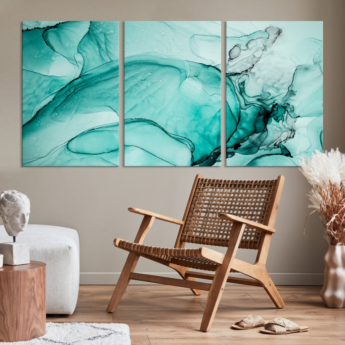 Modern Abstract Painting on Giclee Canvas Wall Art Print for Bohemian Living Room Design