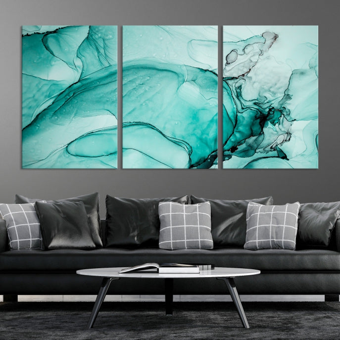 Modern Abstract Painting on Giclee Canvas Wall Art Print for Bohemian Living Room Design