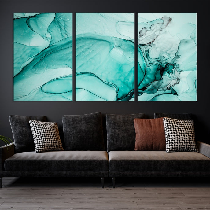 Modern Abstract Painting on Giclee Canvas Wall Art Print for Bohemian Living Room Design