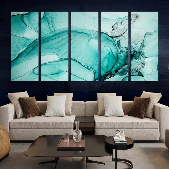 Modern Abstract Painting on Giclee Canvas Wall Art Print for Bohemian Living Room Design