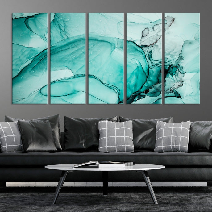 Modern Abstract Painting on Giclee Canvas Wall Art Print for Bohemian Living Room Design