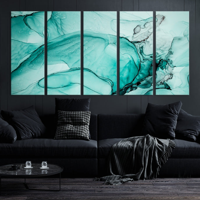 Modern Abstract Painting on Giclee Canvas Wall Art Print for Bohemian Living Room Design