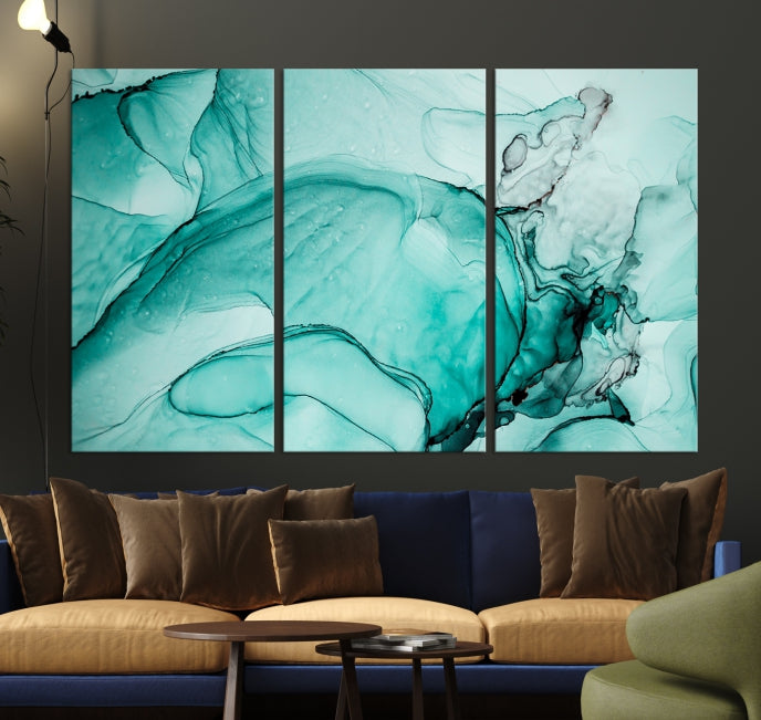 Modern Abstract Painting on Giclee Canvas Wall Art Print for Bohemian Living Room Design