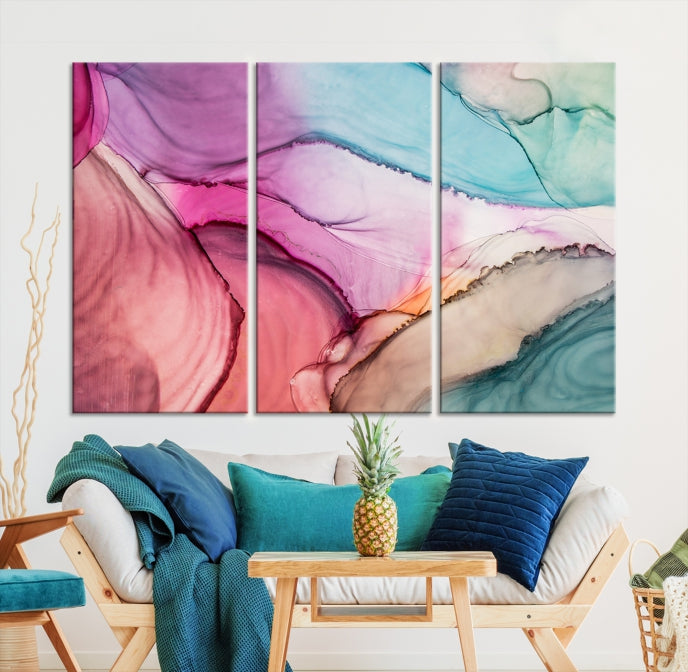 Modern Abstract Painting on Original Canvas Framed Giclee Art Print