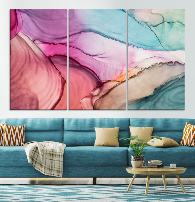 Modern Abstract Painting on Original Canvas Framed Giclee Art Print