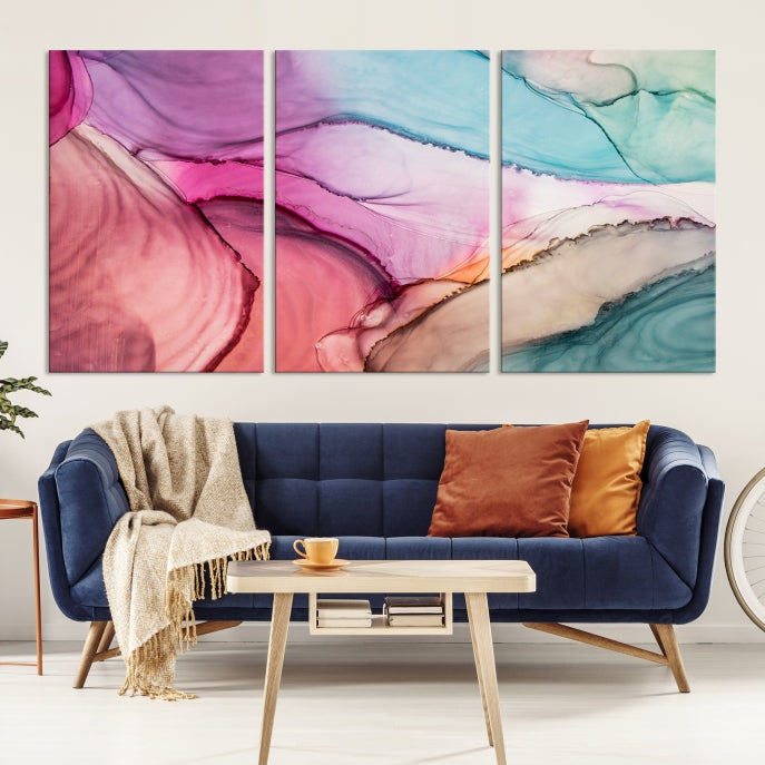 Modern Abstract Painting on Original Canvas Framed Giclee Art Print