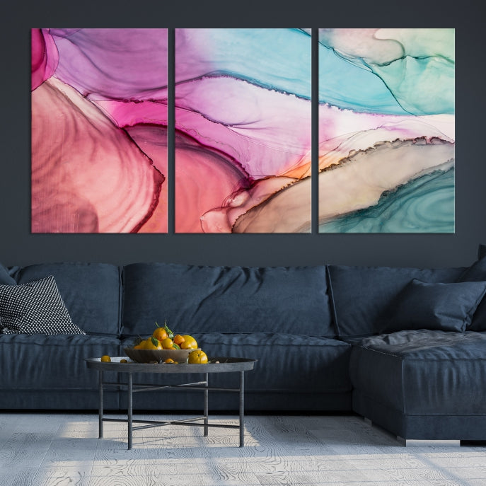 Modern Abstract Painting on Original Canvas Framed Giclee Art Print