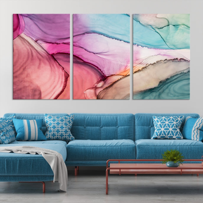 Modern Abstract Painting on Original Canvas Framed Giclee Art Print