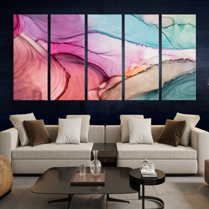 Modern Abstract Painting on Original Canvas Framed Giclee Art Print