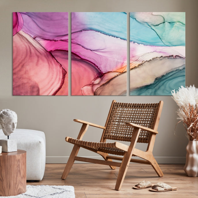 Modern Abstract Painting on Original Canvas Framed Giclee Art Print