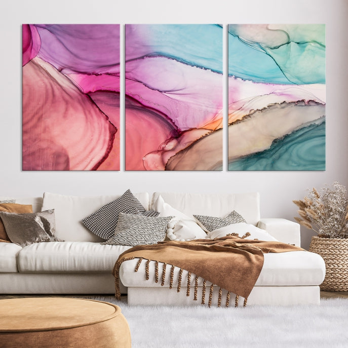 Modern Abstract Painting on Original Canvas Framed Giclee Art Print