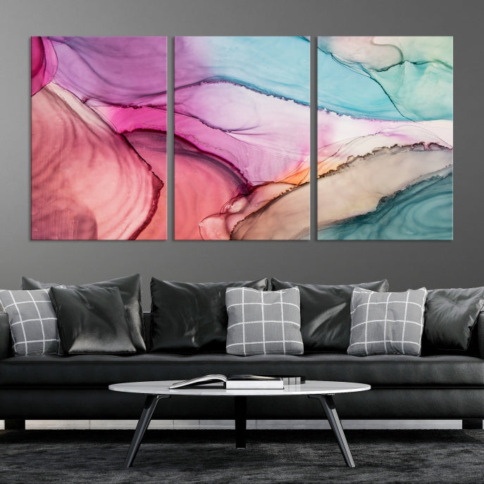 Modern Abstract Painting on Original Canvas Framed Giclee Art Print