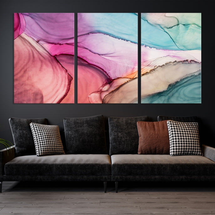 Modern Abstract Painting on Original Canvas Framed Giclee Art Print