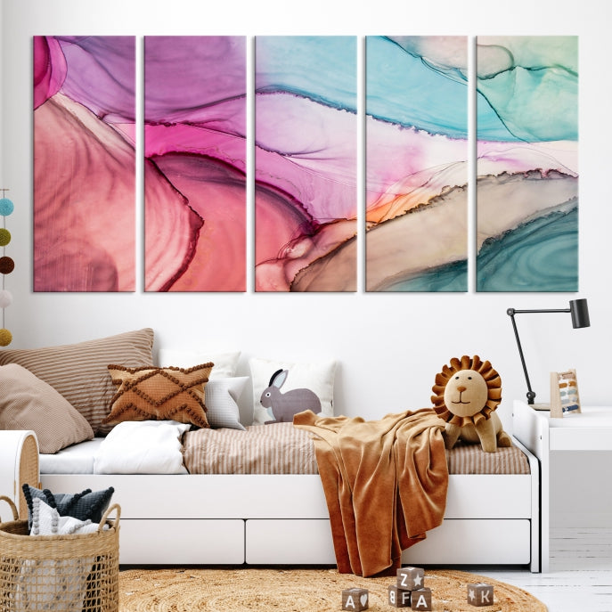 Modern Abstract Painting on Original Canvas Framed Giclee Art Print