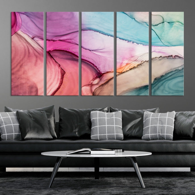 Modern Abstract Painting on Original Canvas Framed Giclee Art Print