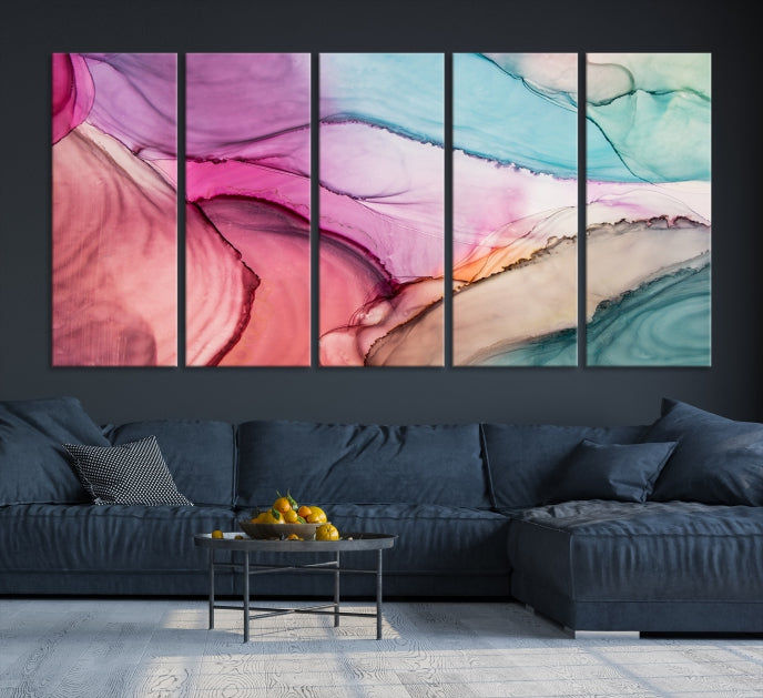 Modern Abstract Painting on Original Canvas Framed Giclee Art Print