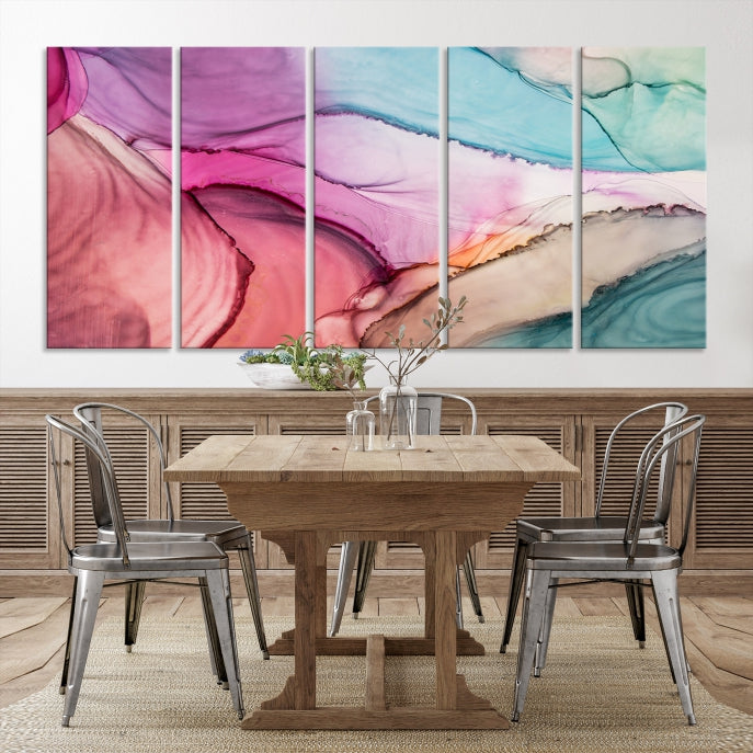 Modern Abstract Painting on Original Canvas Framed Giclee Art Print