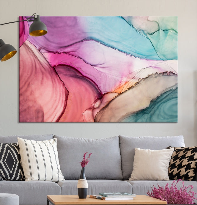 Modern Abstract Painting on Original Canvas Framed Giclee Art Print