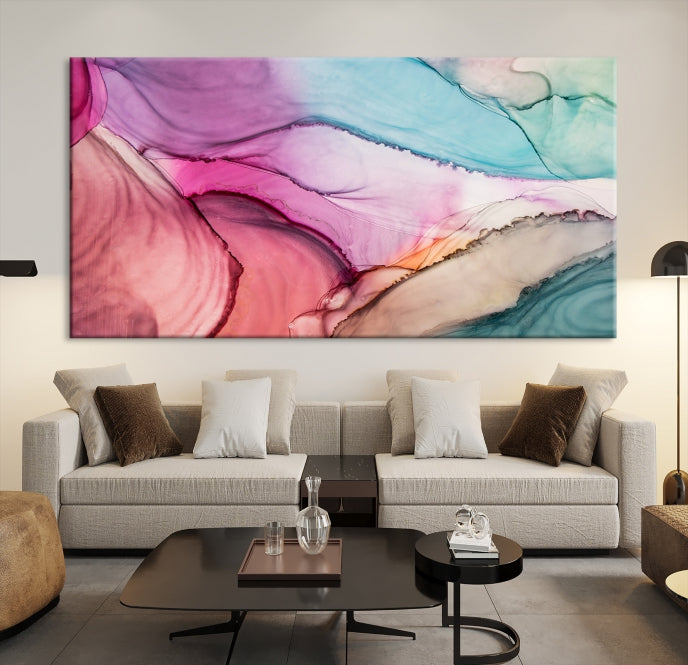 Modern Abstract Painting on Original Canvas Framed Giclee Art Print