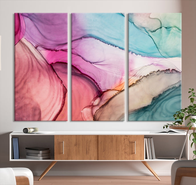 Modern Abstract Painting on Original Canvas Framed Giclee Art Print