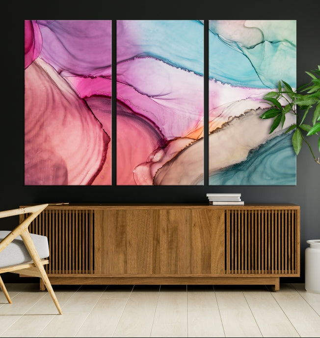 Modern Abstract Painting on Original Canvas Framed Giclee Art Print