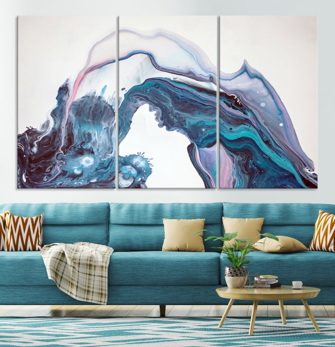 Modern Marble Fluid Effect Large Wall Art Modern Abstract Canvas Print