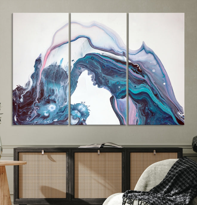 Modern Marble Fluid Effect Large Wall Art Modern Abstract Canvas Print