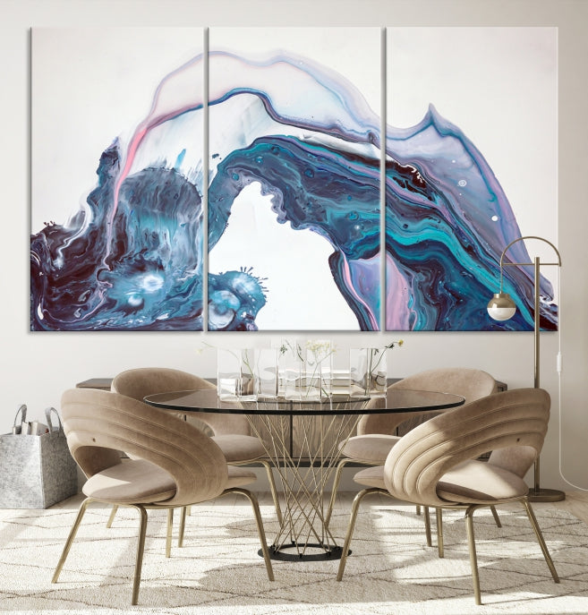 Modern Marble Fluid Effect Large Wall Art Modern Abstract Canvas Print