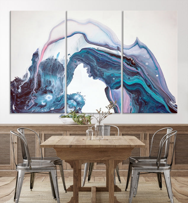 Modern Marble Fluid Effect Large Wall Art Modern Abstract Canvas Print