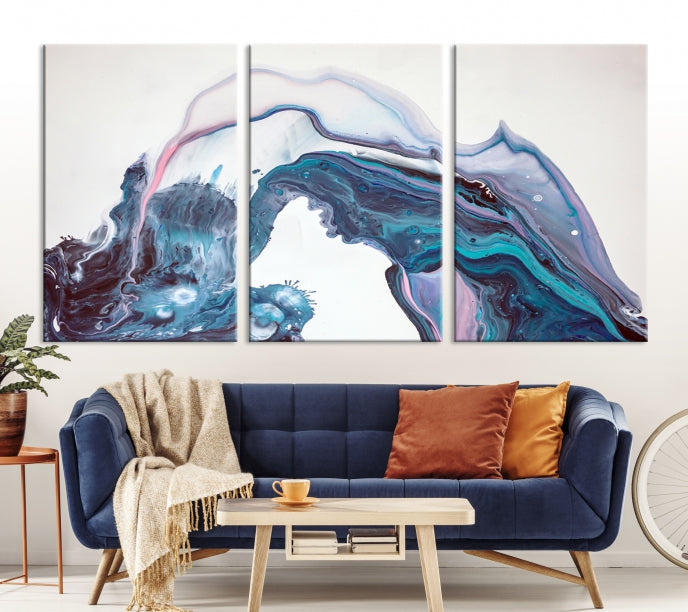 Modern Marble Fluid Effect Large Wall Art Modern Abstract Canvas Print