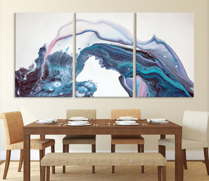 Modern Marble Fluid Effect Large Wall Art Modern Abstract Canvas Print