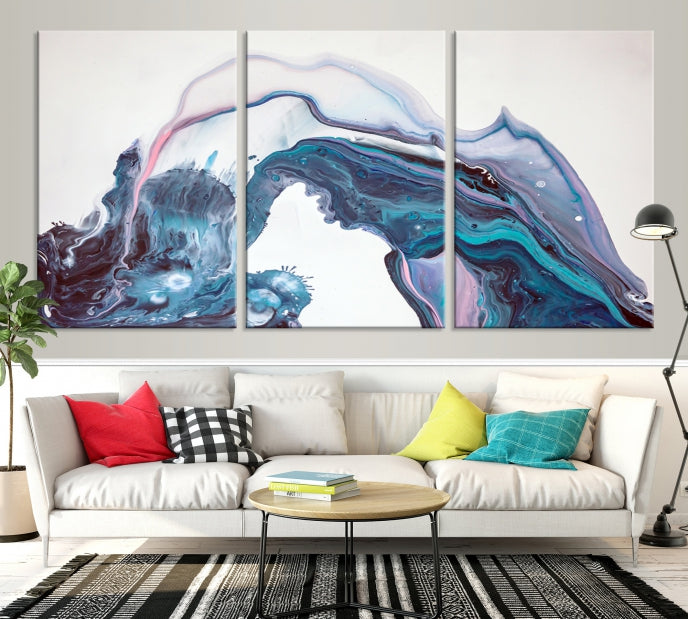 Modern Marble Fluid Effect Large Wall Art Modern Abstract Canvas Print